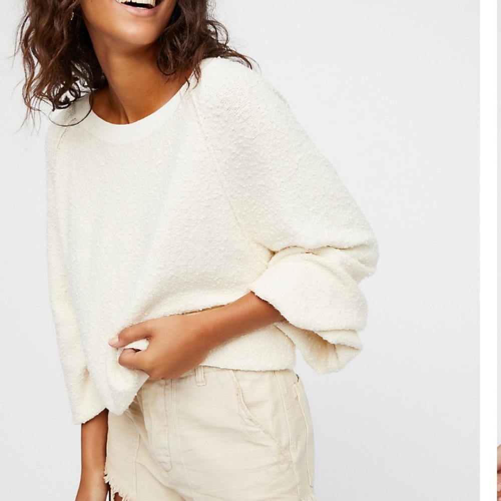 Free People Found My Friend Sweatshirt in Cream